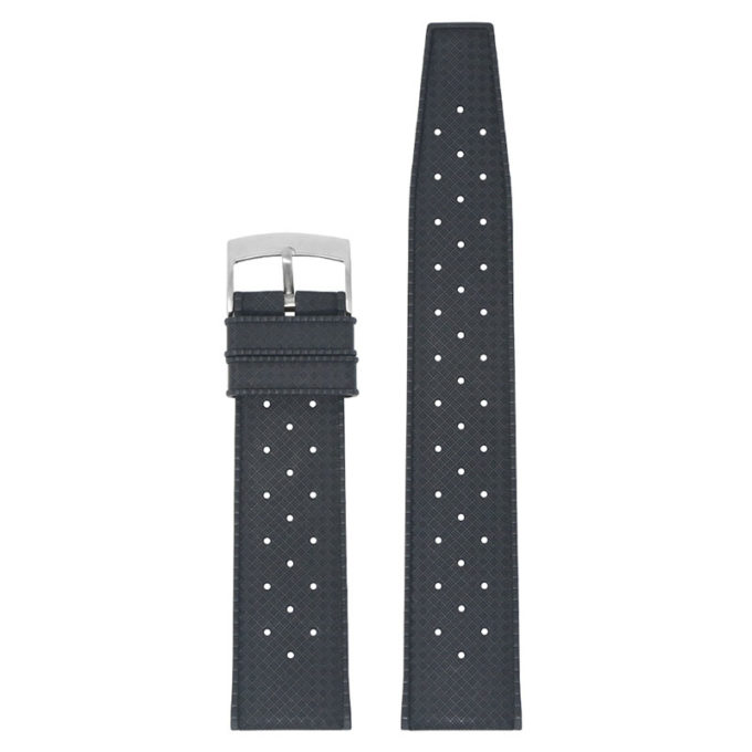 Quick Release Black Tropical-style rubber watch strap