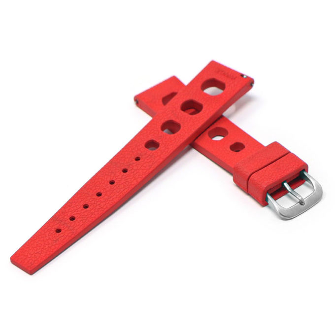 fk8.6.20 Cross StrapsCo Red DASSARI Vintage FKM Rubber Strap Silicone Band