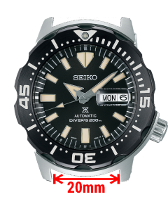 Seiko Prospex SRPD27 Black Monster Strap Size & Lug Width