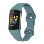 fb.r78.5 Main Blue Grey StrapsCo Silicone Rubber Slim Strap Band for Fitbit Charge 5