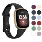 fb.r79 Gallery Black StrapsCo Silicone Rubber Slim Strap Band for Fitbit Versa 3 & Sense