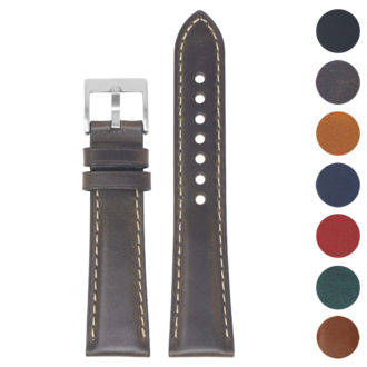ks6 Gallery Brown StrapsCo Vintage Padded Genuine Leather Watch Band Strap