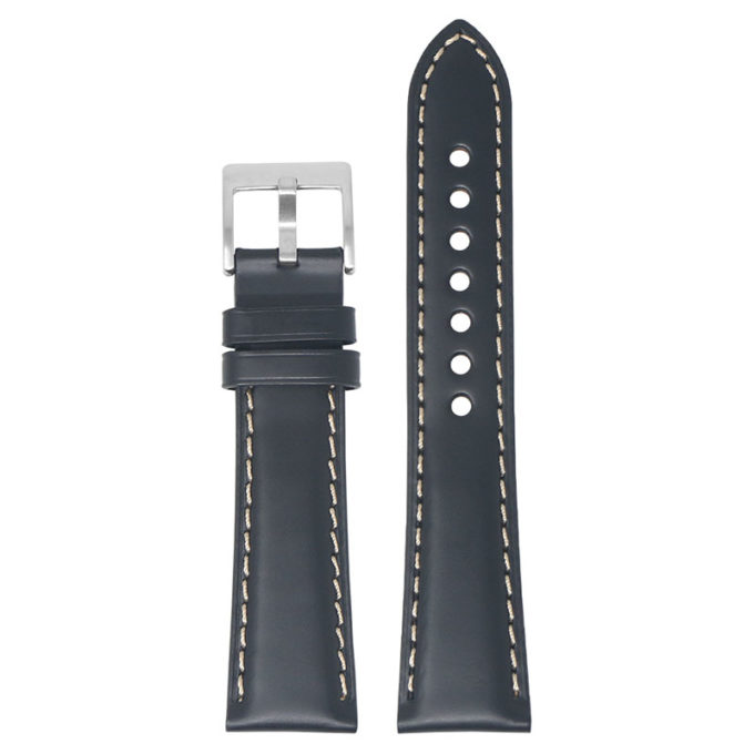 ks6.1 Main Black StrapsCo Vintage Padded Genuine Leather Watch Band Strap