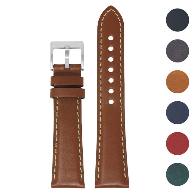 ks6.8 Gallery Rust StrapsCo Vintage Padded Genuine Leather Watch Band Strap 1