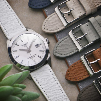 ks7 Creative StrapsCo DASSARI Flat Pebbled Leather Band Genuine Leather Watch Strap