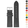 ks7.1 Gallery (Black) StrapsCo DASSARI Flat Pebbled Leather Band Genuine Leather Watch Strap