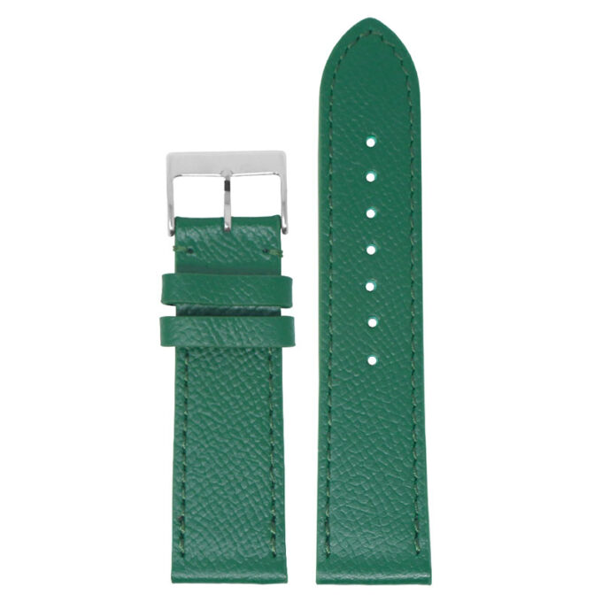 ks7.11 Main Green StrapsCo DASSARI Flat Pebbled Leather Band Genuine Leather Watch Strap