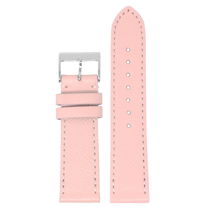ks7.13 Main Pink StrapsCo DASSARI Flat Pebbled Leather Band Genuine Leather Watch Strap