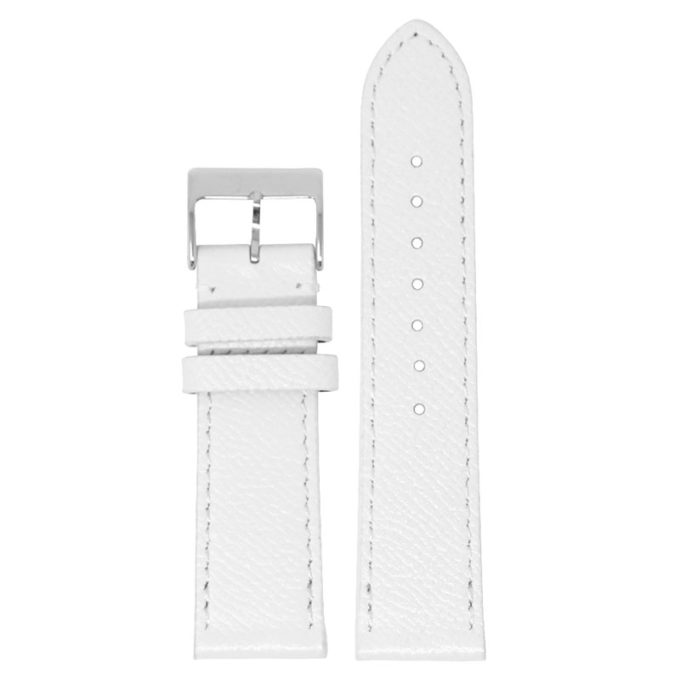 ks7.22 Main White StrapsCo DASSARI Flat Pebbled Leather Band Genuine Leather Watch Strap