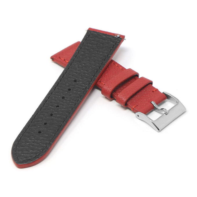 ks7.6 Cross Red StrapsCo DASSARI Flat Pebbled Leather Band Genuine Leather Watch Strap
