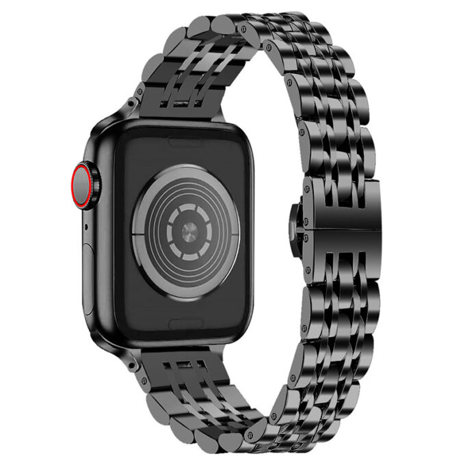 a.m22 Back Black StrapsCo Slim Stainless Steel Bracelet for Apple Watch