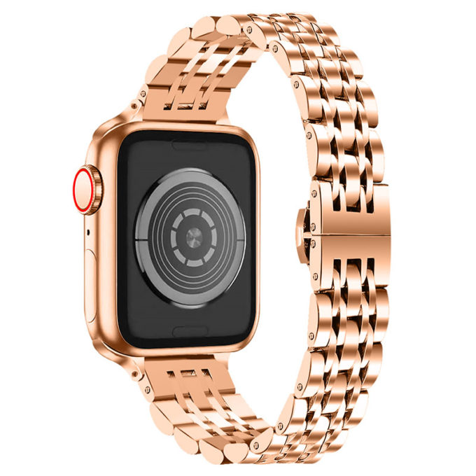 a.m22 Back Rose StrapsCo Slim Stainless Steel Bracelet for Apple Watch