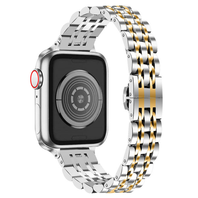 a.m22 Back Silver & Gold StrapsCo Slim Stainless Steel Bracelet for Apple Watch
