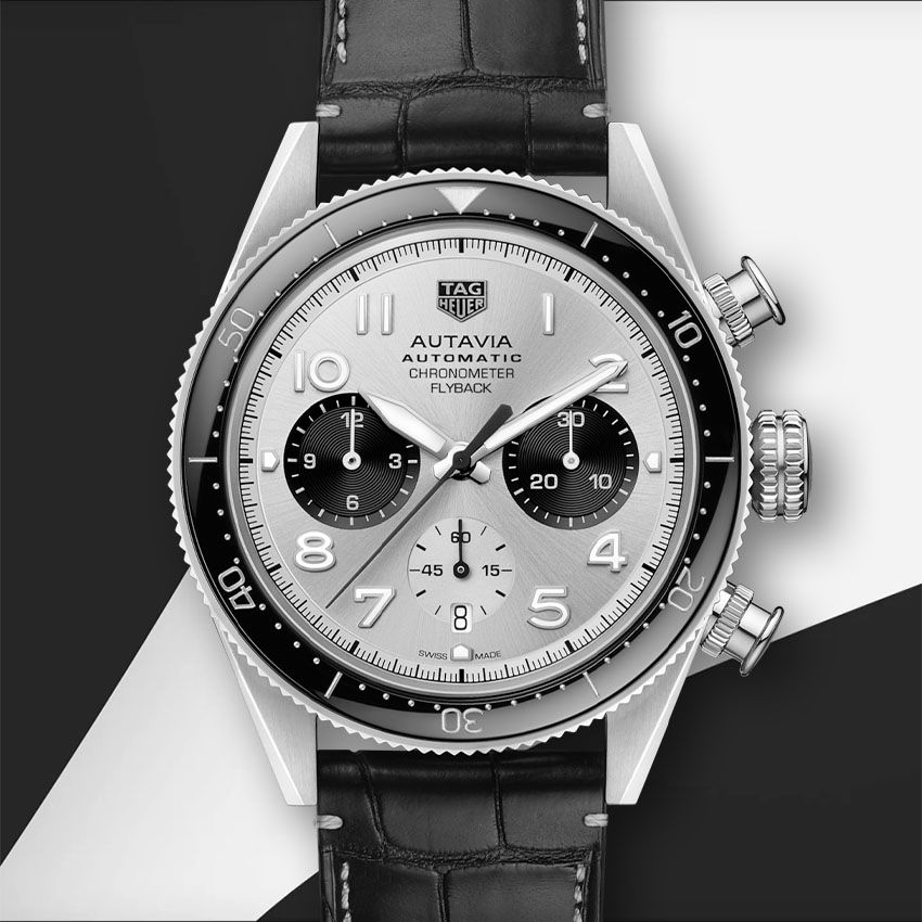 top panda dial chronographs tag heuer autavia automatic chronometer flyback