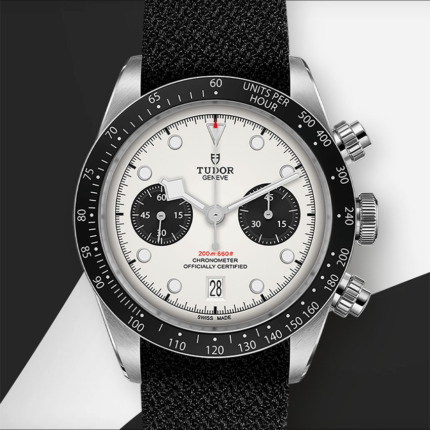top panda dial chronographs tudor black bay chrono