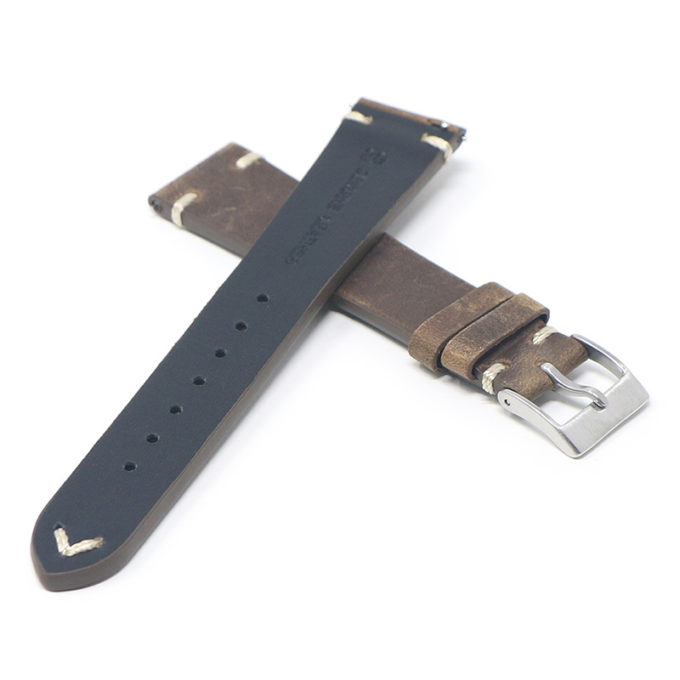 ds17.2 Cross Dark Brown DASSARI Distressed Leather Watch Band Strap