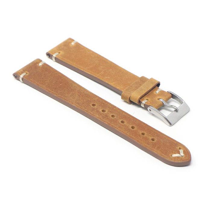 ds17.3 Angle Peanut Butter DASSARI Distressed Leather Watch Band Strap