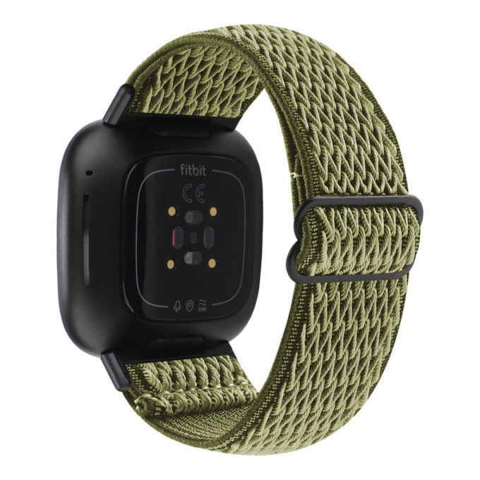 fb.ny41.11a Back Dark Green StrapsCo Nylon Strap for Fitbit Versa 3 Fitbit Sense Nylon Canvas copy