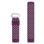 fb.r35.18a Up Dark Purple Perforated Silicone Rubber Replacement Watch Band Strap for Fitbit Charge 3