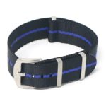 nt4.nl.1.5 Main Black and Blue StrapsCo Premium Woven Nylon Seatbelt NATO Watch Band Strap 18mm 20mm 22mm 24mm