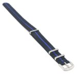 nt4.nl.1.5 angle Black and Blue StrapsCo Premium Woven Nylon Seatbelt NATO Watch Band Strap 18mm 20mm 22mm 24mm