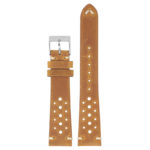 ra10.3 Main Peanut Butter DASSARI Distressed Perforated Leather Watch Band Strap 20mm