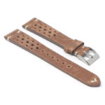 ra10.9 Angle Brown DASSARI Distressed Perforated Leather Watch Band Strap 20mm