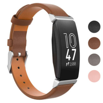 fb.l40.2 Gallery Brown StrapsCo Slim Leather Watch Band Strap for Fitbit Inspire 2