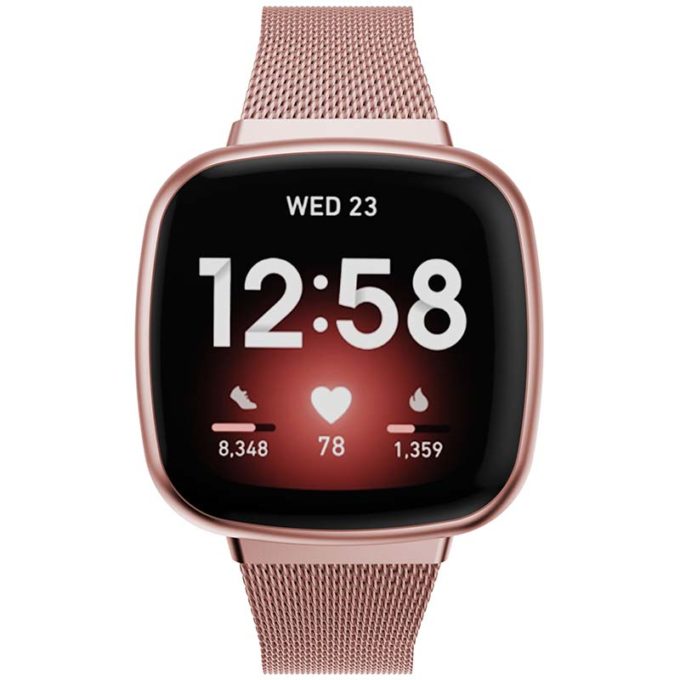 Pulsera milanesa para Fitbit Versa 4, oro rosa - Comprar online