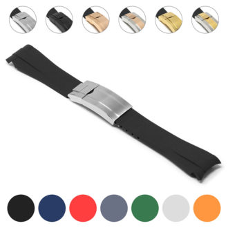 r.rx1 Gallery StrapsCo 21mm Silicone Rubber Replacement Watch Band Strap For Rolex With Curved Ends Updated