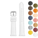 st19.22 Gallery White Womens Long Smooth Leather Watch Band Strap