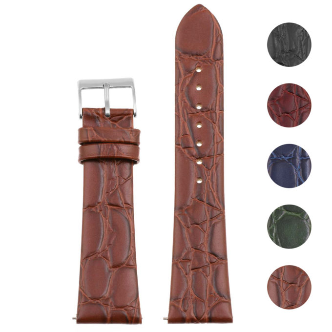 ds13.3 Gallery Tan Alligator Embossed Leather Dress Watch Band Strap