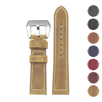 p560a Gallery DASSARI Salvage Thick Padded Distressed Italian Leather Watch Band Strap