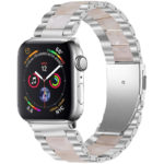 a.m24.ss.13 Silver & Pink Main StrapsCo Stainless Steel & Resin Band for Apple Watch 38mm 42mm