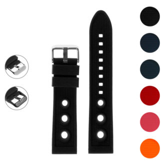 r.ra2.1 New Gallery Black StrapsCo Silicone Rubber Rally Watch Band Strap