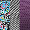 Psychedelic Flowers, Silver, Purple