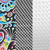 Psychedelic Flowers, Silver, White