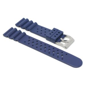 Bracelet De Montre Vintage Italie 13 Mm Pour Plongeur - Squalo 9753B - En Caoutchouc L.V.