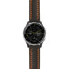 g.d2a.st23 Main Black & Orange StrapsCo Heavy Duty Mens Leather Watch Band Strap 20mm