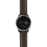 g.d2a.st23 Main Black & Orange StrapsCo Heavy Duty Mens Leather Watch Band Strap 20mm