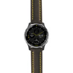 g.d2a.st23 Main Black & Yellow StrapsCo Heavy Duty Mens Leather Watch Band Strap 20mm