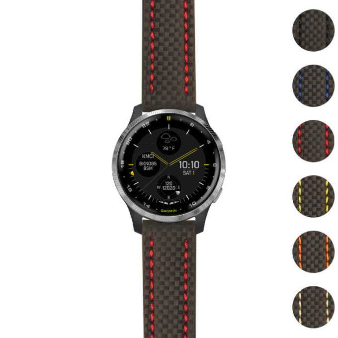 g.d2a.st25 Gallery Black & Red StrapsCo Heavy Duty Carbon Fiber Watch Strap 20mm