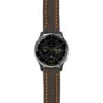 g.d2a.st25 Main Black & Orange StrapsCo Heavy Duty Carbon Fiber Watch Strap 20mm