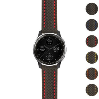 g.dax10.st25 Gallery Black & Red StrapsCo Heavy Duty Carbon Fiber Watch Strap 20mm