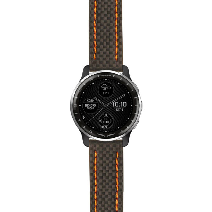 g.dax10.st25 Main Black & Orange StrapsCo Heavy Duty Carbon Fiber Watch Strap 20mm