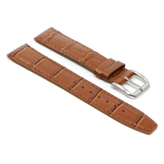 iw17 angle Rust DASSARI Croc Embossed Leather Watch Band Strap 20mm 21mm 22mm
