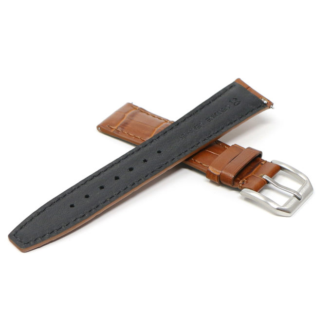iw17 cross Rust DASSARI Croc Embossed Leather Watch Band Strap 20mm 21mm 22mm