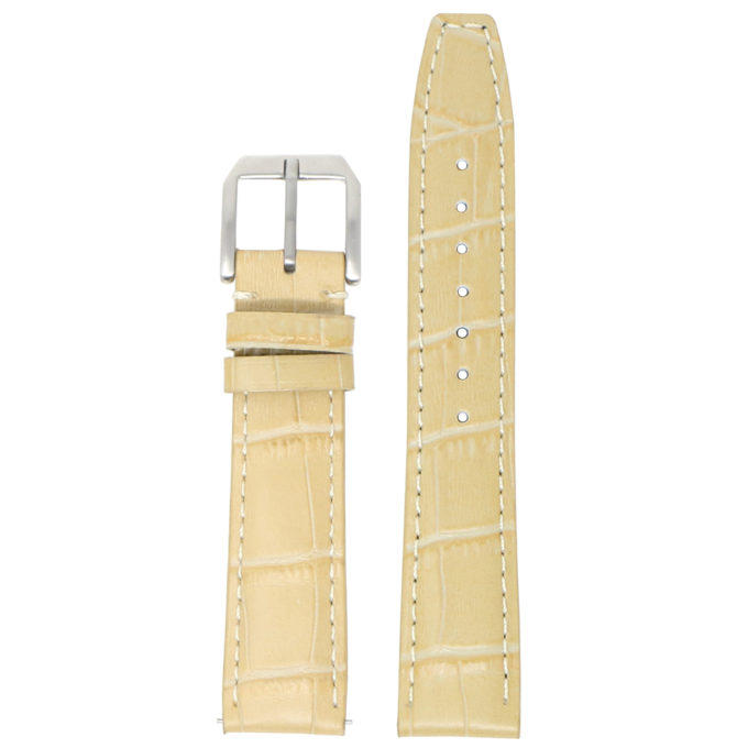 iw17a up Beige DASSARI Croc Embossed Leather Watch Band Strap 20mm 21mm 22mm