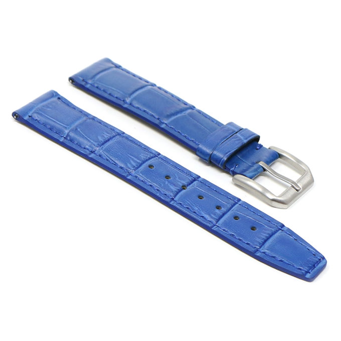 iw8.5 angle Blue DASSARI Croc Embossed Leather Watch Band Strap 20mm 21mm 22mm