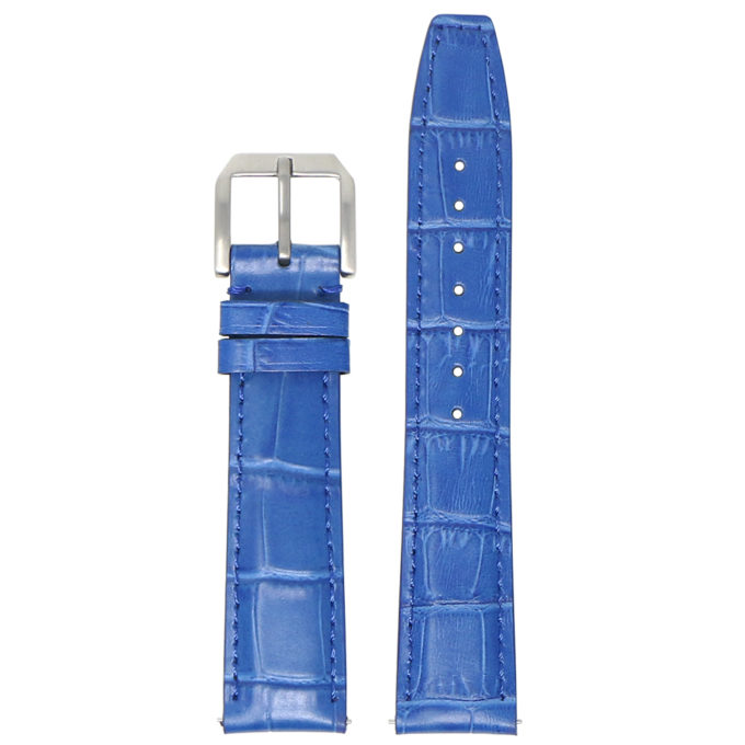 iw8.5 up Blue DASSARI Croc Embossed Leather Watch Band Strap 20mm 21mm 22mm